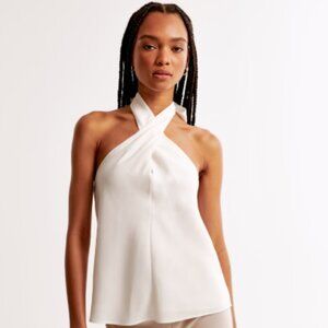 Abercrombie & Fitch White Twist Halter Top (L)